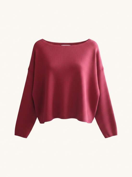 Daydreamer La Tops - La Daydreamer - Solid Thermal Boatneck Long Sleeve Top, L/XL - NWT